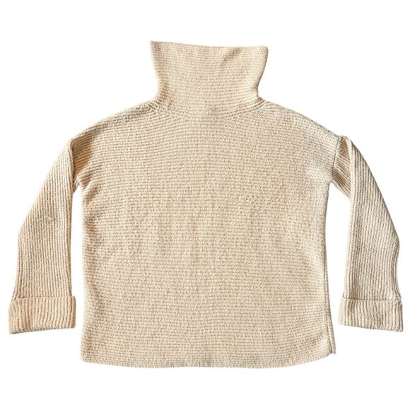 Anthropolgie Pilcro Turtleneck Sweater Cozycore Comfy Tan Loungewear OB1345281 - Picture 1 of 10